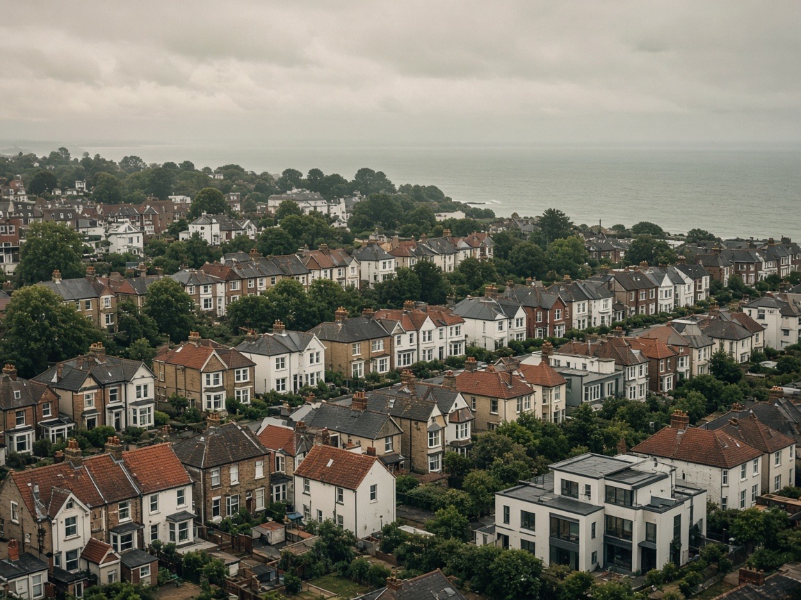 Illustrative photograph of mixed UK housing